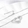 Smyoue 2CT Pass Tested Moissanite Heart Necklace for Women S925 Silver Plated Platinum Simulated Diamonds Pendant Birthday Gift