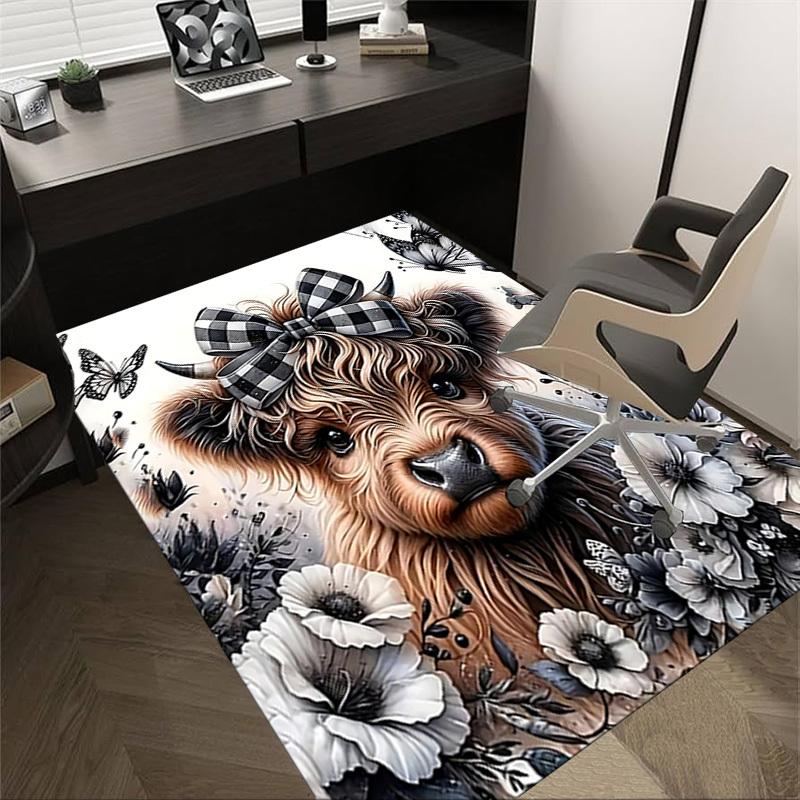 1PC cow butterfly Extra Large Non Slip Floor carpet, Office, family, bedroom Large Area Rug Indoor Rugs, Vibrant Colors