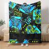 Game Controller Theme Printed Blanket - Perfect for Couch, Bed, Travel & Outdoor Use | Machine Washable, Cozy & Durable.
