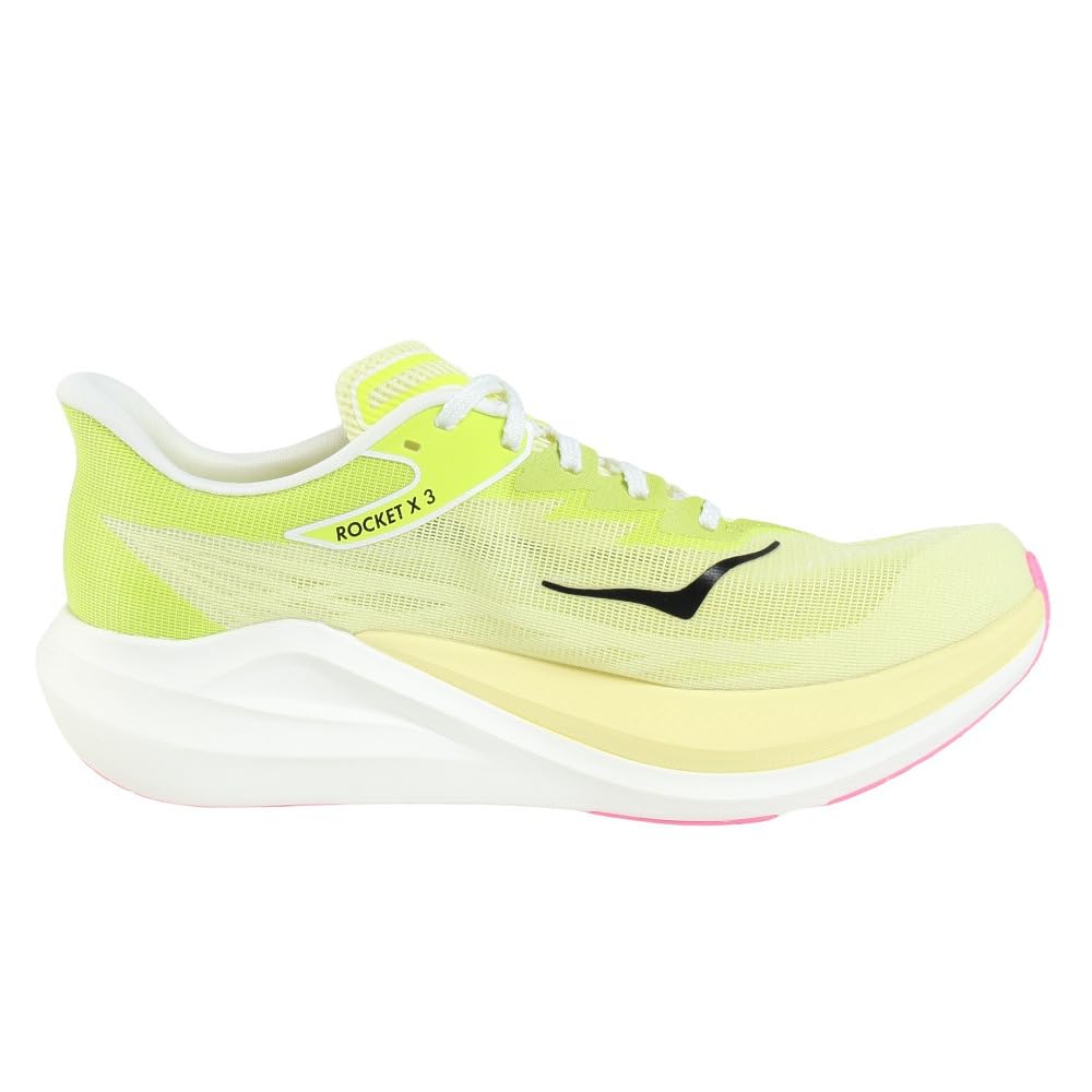 HOKA Rocket X 3 Running Training Club Sneakers Shoes, Shoes, Activities, Yellow, 1168724-SNLG (Yellow/27.0/Men's, Women's)