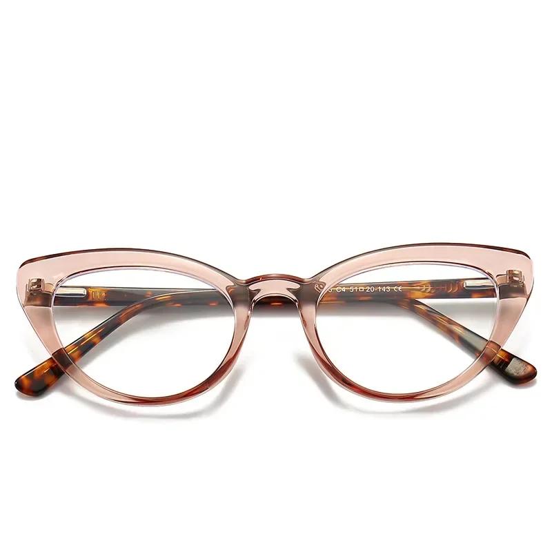 Unisex Glasses Frame Women Optical Flat Lens Anti Blue Light Glasses Elastic Legs Mirror New Fashion Cat Eye Glasses