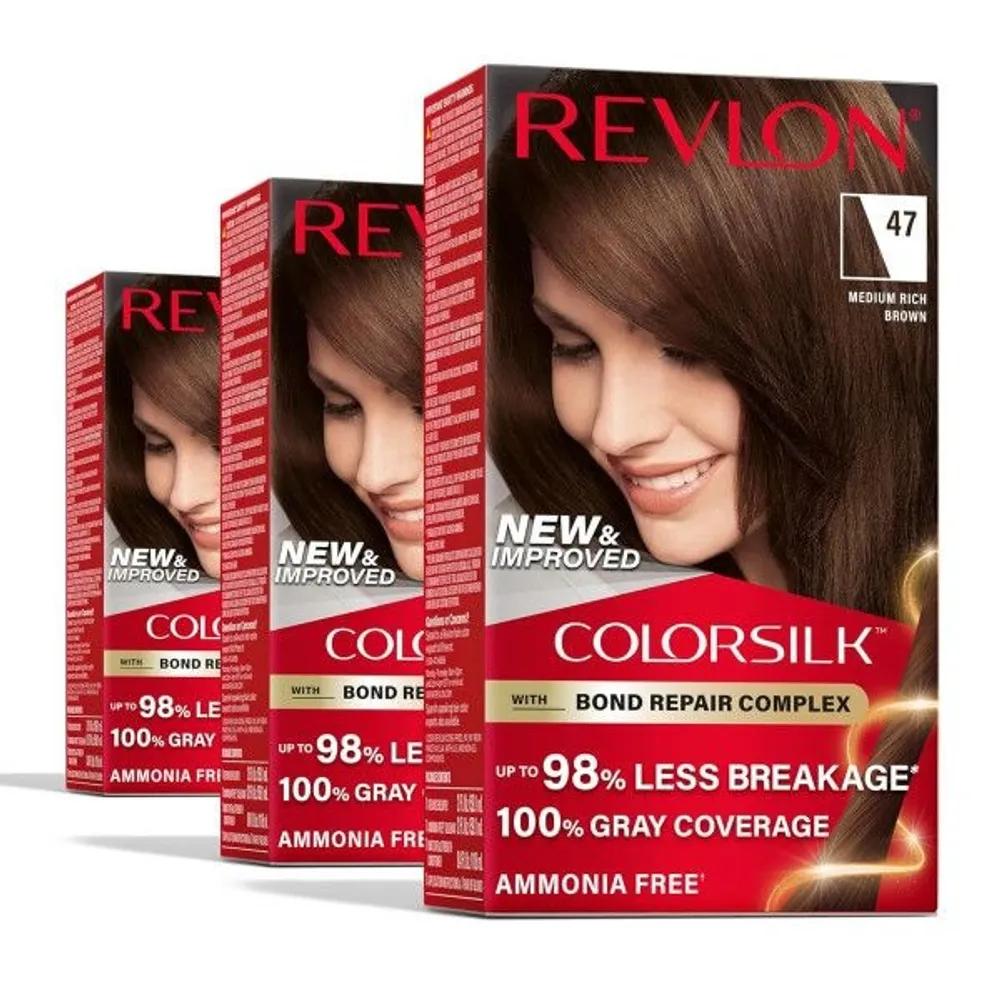 Revlon Color Silk Hair Dye 3-Pack Set Ammonia Free
