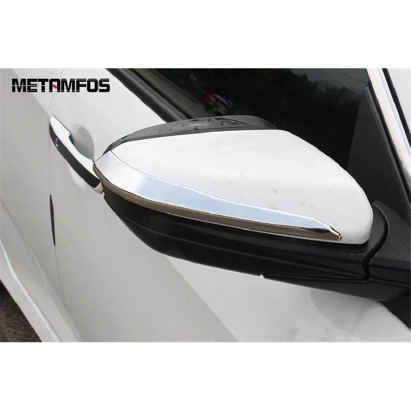 For Honda Civic Sedan 2016 2017 2018   Chrome Rearview Side Mirror Strip Molding Trim Exterior Accessories Car Styling
