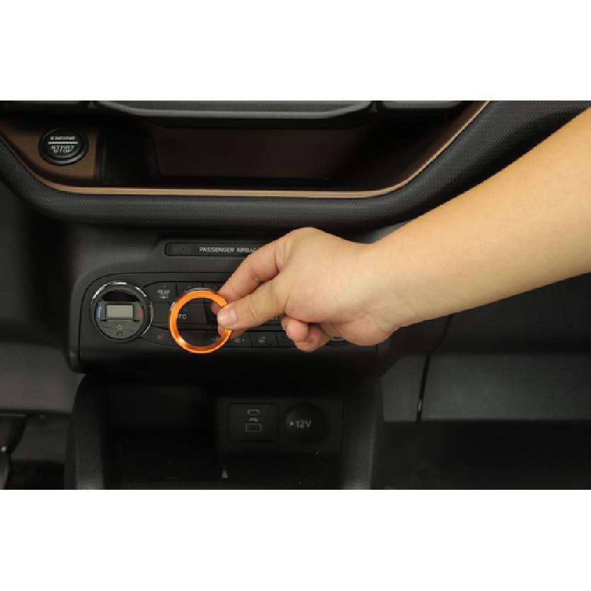 2 Stück Auto Klimaanlagenschalter Knopf Zierring Orange Für Ford Bronco Sport +