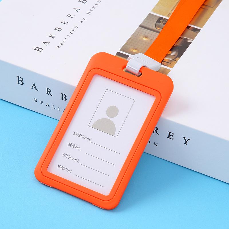 Double-Sided Transparent ID Card Holder Lanyard for Work, Student, Bus, or Badge Cards