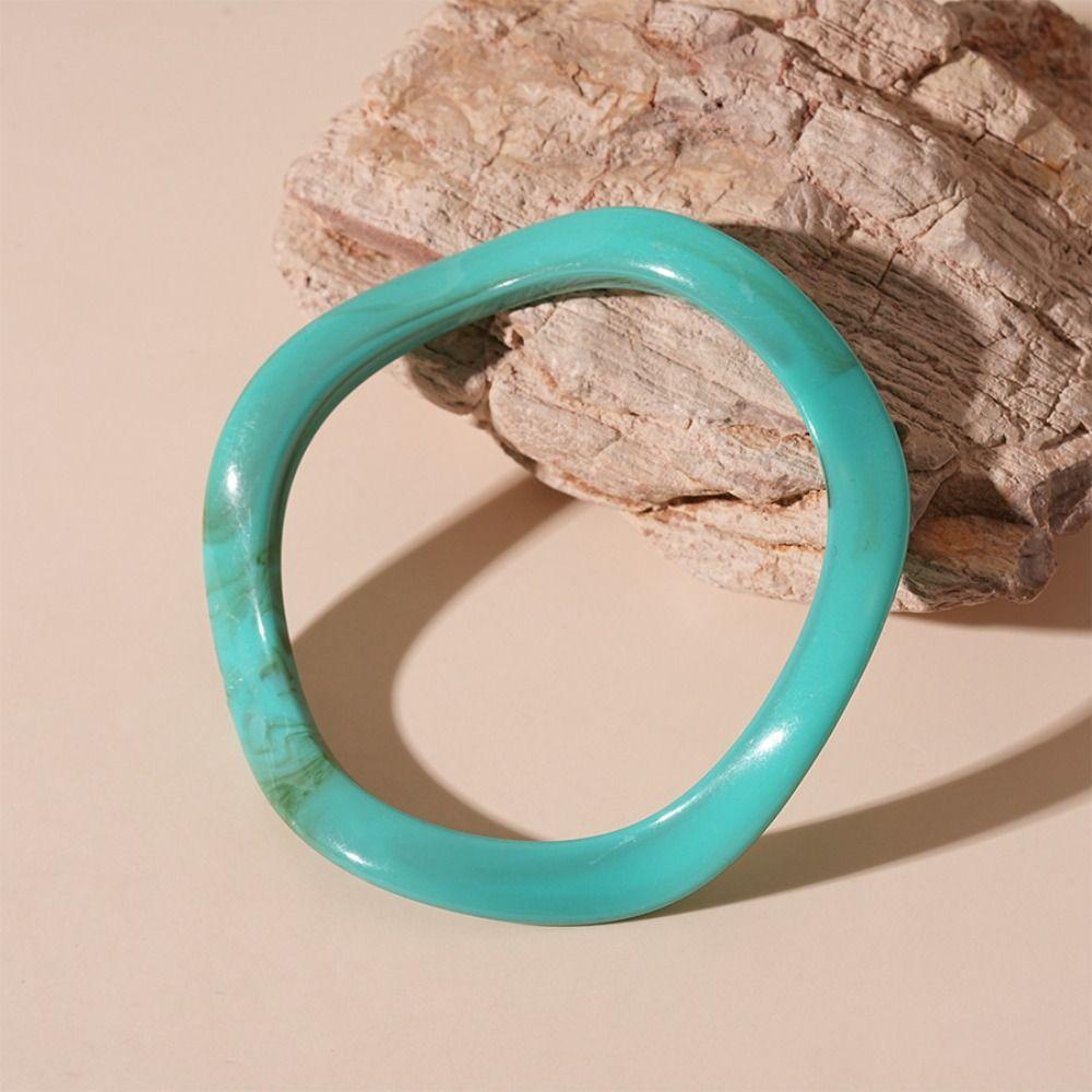 Minority Design Glitter Acrylic Bangle Vintage Geometric Irregular Bangle  Party