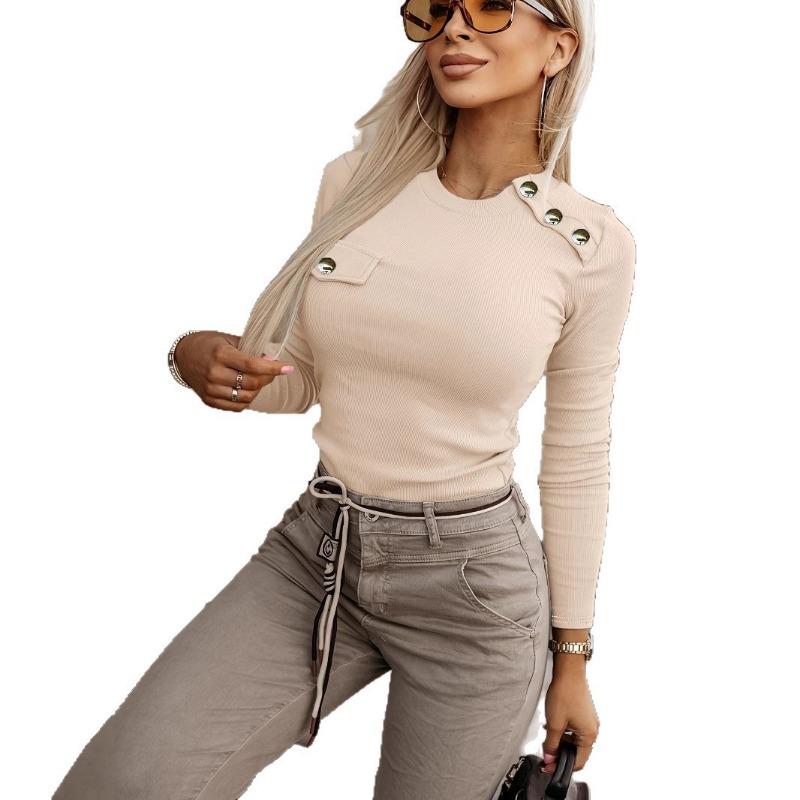 Women S Elegant Short Sleeve Solid T Shirt For Commuting