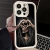 Phone Case for iPhone 17 Air 16E 15 16 Pro Max Grim Reaper Skeleton Funny Style Cover 14 Plus 13 12 Mini Soft Shell Silicone Fun