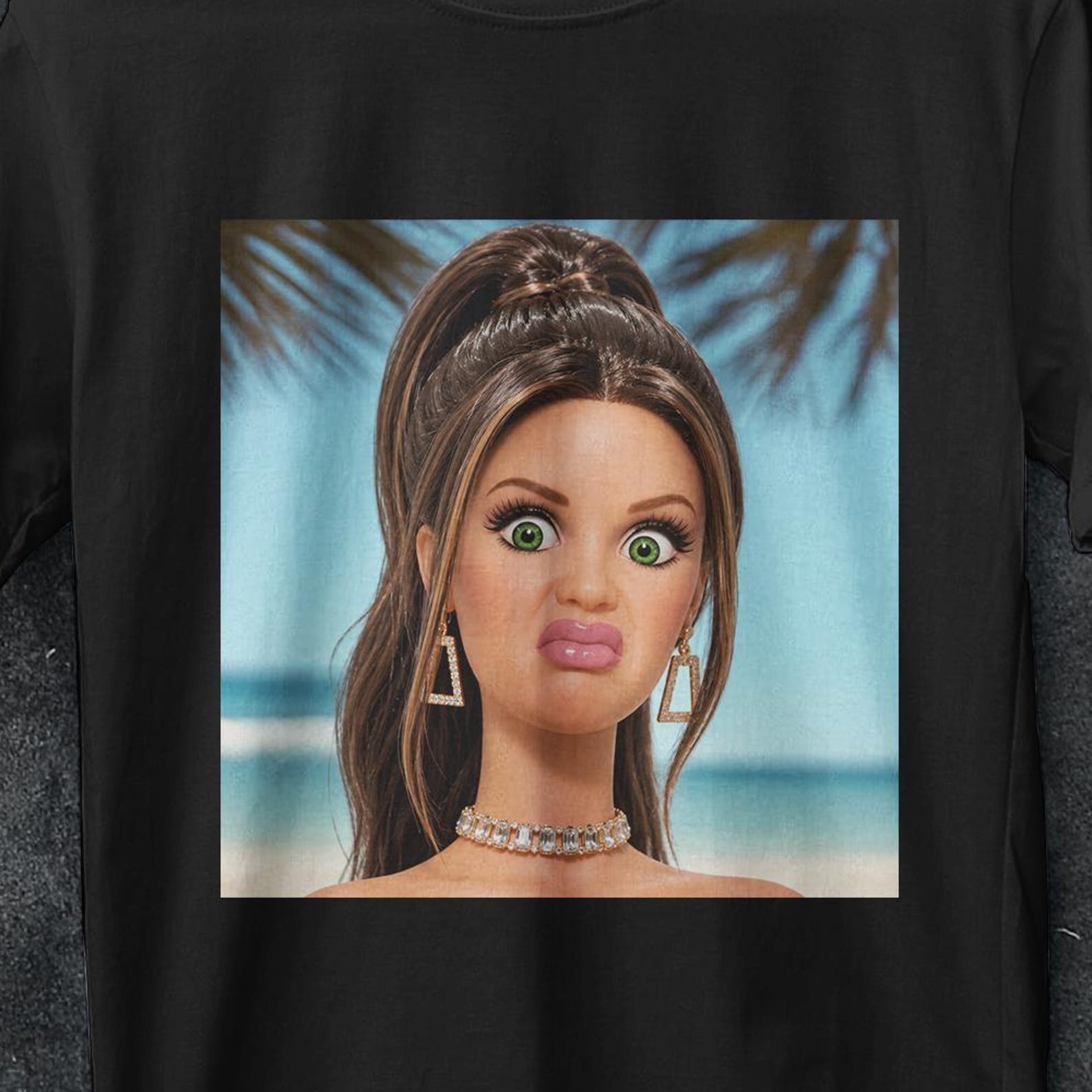 Face meme shirt, Shocked Doll Funny, Offensive Weird Shirt, sarcastic shirt, Shocked Doll, Disgusted Doll, Funny Joke Tee, gift, crazy shirt 2XL