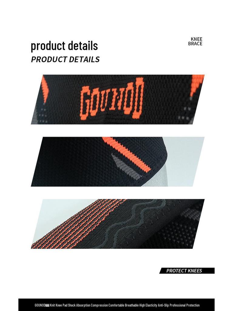 GOUNOD Non-Slip Silicone Knee Pads for Sports: Running, Skipping, Badminton, Basketball, Cycling