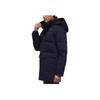 Adidas Solid Color Letter Print Hooded Mid-Length Down Jacket Men Outerwear Navy-Blue CK0970
