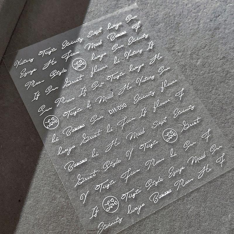 1Pcs Letter Nail Art Stickers 3D Adhesive Stickers Manicure Stickers Nail Decal Nail Decoration Nail Supplies Accessories
