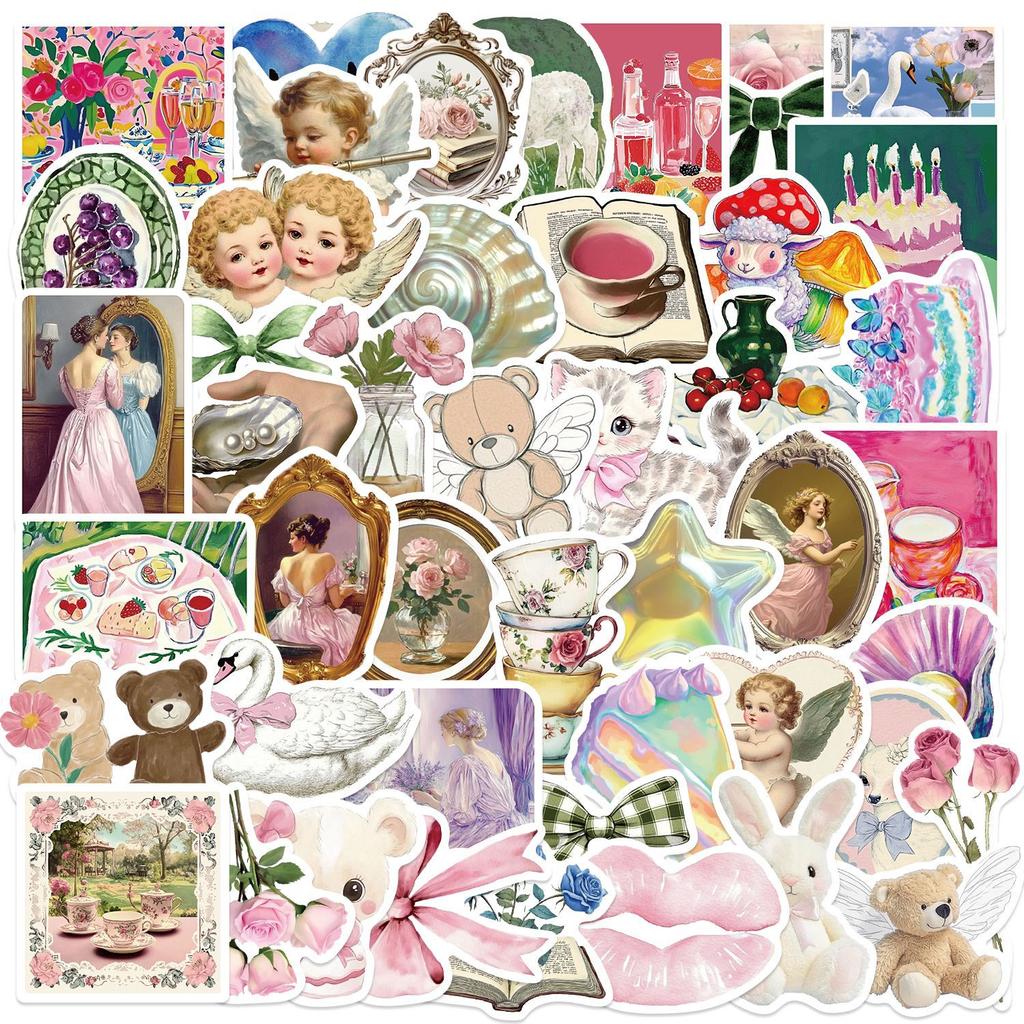 56 Cartoon Pink Mysterious Girl Graffiti Stickers Decorate Guitar Notebook Suitcase DIY Waterproof