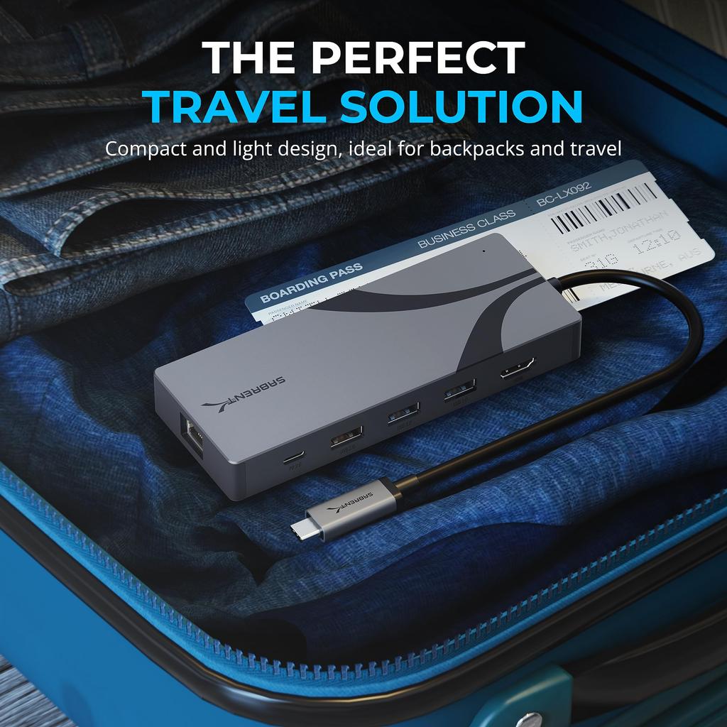 SABRENT dock with SSD 90W 1 USB 2 USB HDMI RJ45 1GbE port Docking Station usb-C hub, 6-port M.2 slot, PD3.0, 2.0 & 3.0 Type-A ports, 2.0 4K@60Hz,