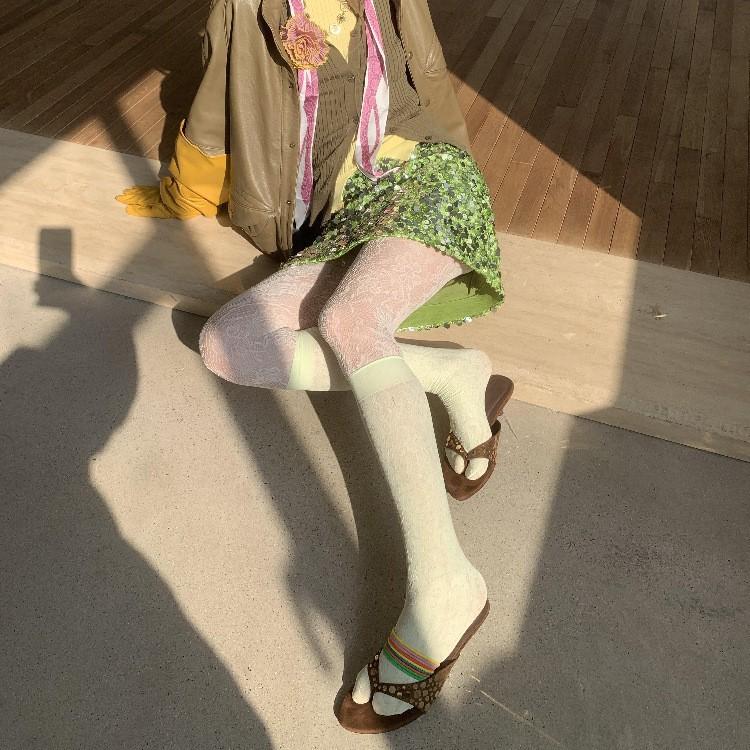 Cowhide Version~ Niche Leather Retro Rivet Suede Fine Heel Herringbone Cool Slippers Women's Feet Versatile High Heels Women