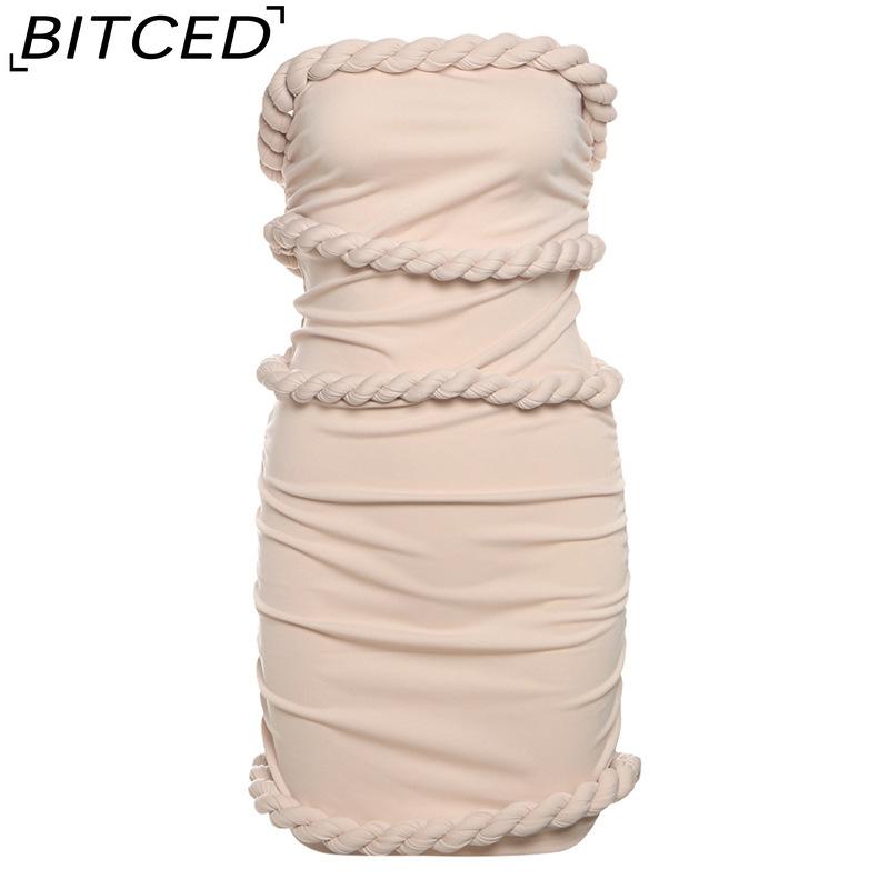 BITCED Women's Summer Waist-Defining Sleeveless Strapless Dress
