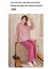 Women's Long-Sleeve Sweet Cartoon Homewear Set with Built-in Bra Pads - Spring/Autumn Cotton