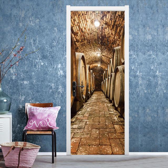 Spray Pattern DIY Door Wall Stickers Home Decor Living Room Children Room Porch Removable Waterproof Self-adhesive Wall Paster