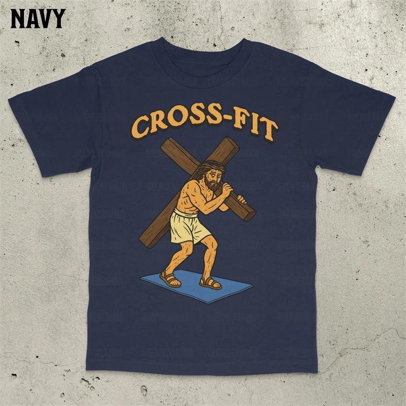 T-shirt da Uomo con Stampa di Parole di Gesù Umorismo Cross-fit Hip Hop Street Manica Corta T-shirt Colore Unico Casual Moda Estiva
