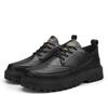 New Fashion Leather Casual Design Shoes Men Flats Platform Shoe Soft Sole Sports Sneakers Man Comfortable Lace Up Black Footwear