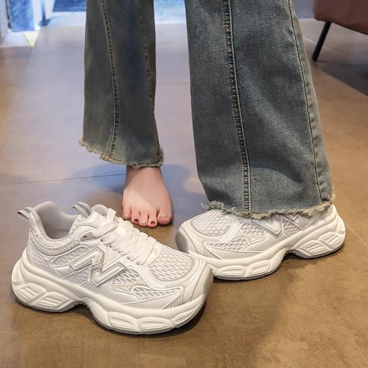 Mesh breathable dad shoes women's spring and summer versatile thick-soled heightening casual sports shoes running shoes trendy shoes