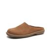 Women Genuine Leather Half Slippers Soft Bottom Anti Slip Odor Proof Mules Outdoor Indoor Casual Flat Sandals Summer
