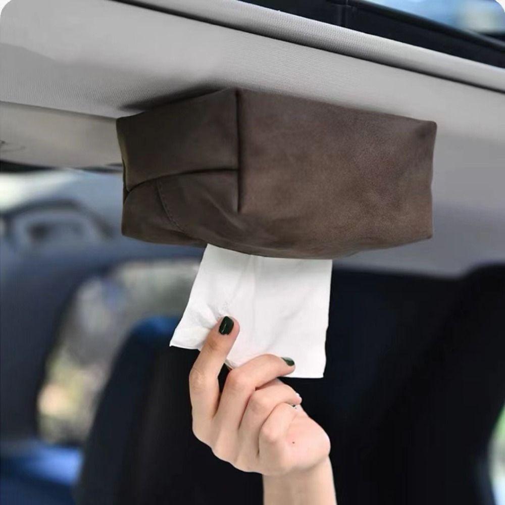 Hanging Organizer Magnetic Tissue Box Luxury Style Car Tissue Holder Sun Visor Storage  Home Use