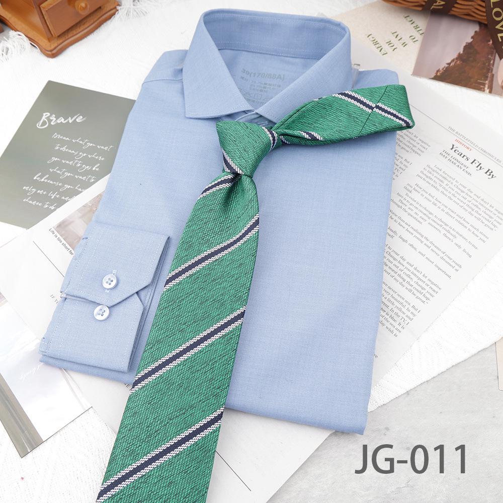 Men's 8CM Korean-British Style Jacquard Silk Striped Professional Tie