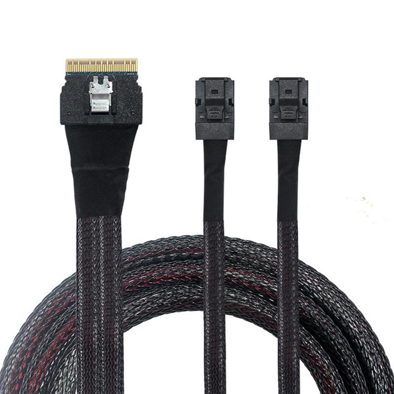 Server Array Card Splitter Cable Slim SAS SFF8654 8i 74PIN Host To 2 Mini SFF8643 4i HD36PIN Target 12Gbps Router Wire Converter