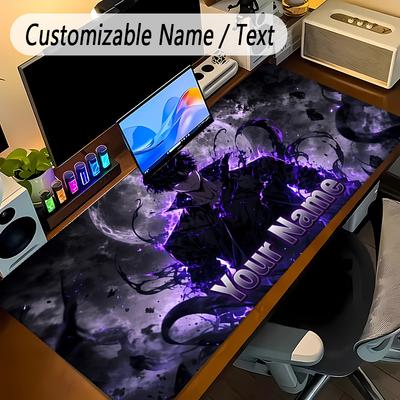 Large Mouse PadSolo Leveling Custom Name Text Personalized Desk Mat Non Slip Gaming Pad