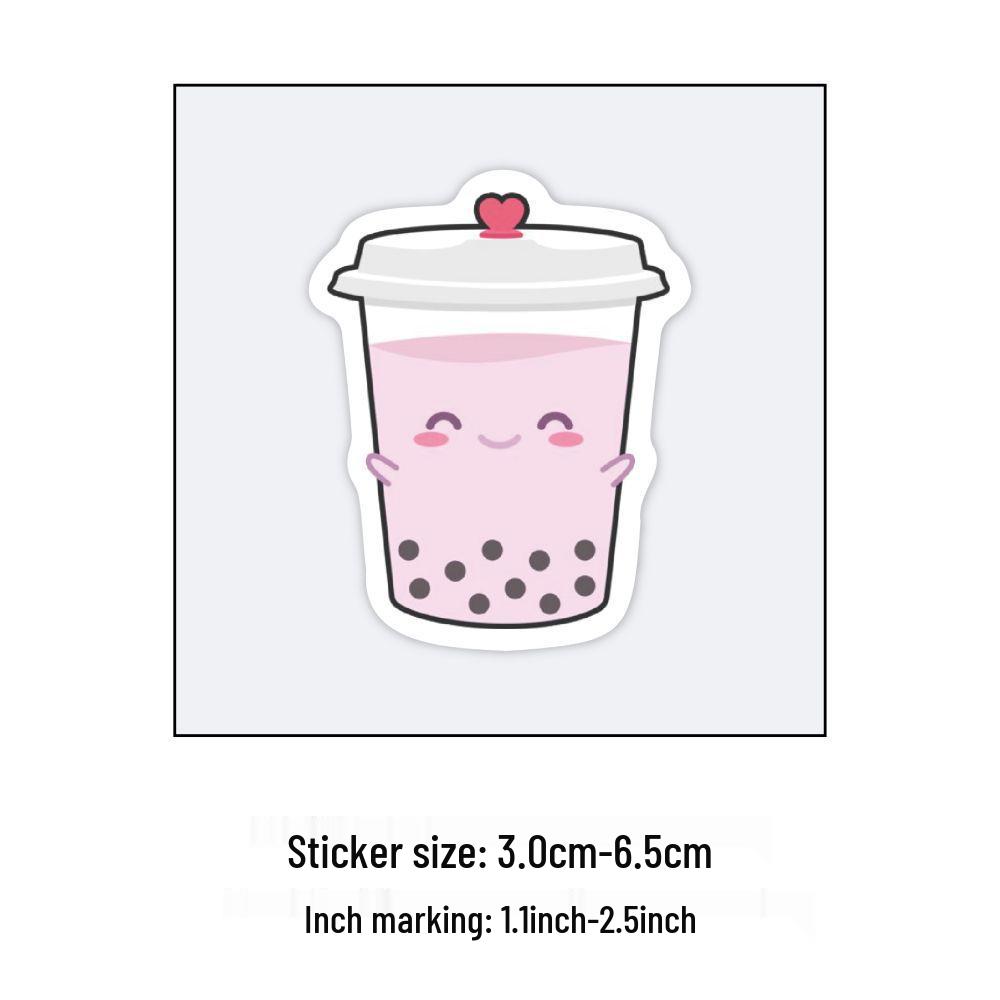 60pcs Waterproof Pearl Milk Tea Graffiti Stickers for Suitcases, Teacups, Vases, and Notebooks