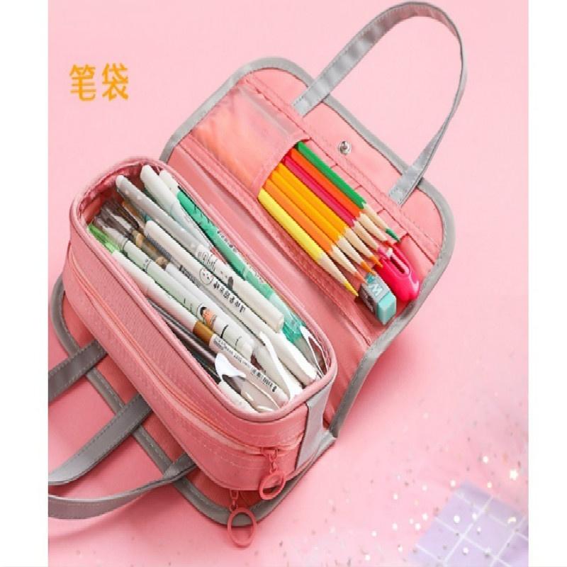 Big Capacity Canvas Storage Pouch Pen Pencil Case Stationery Bag Holder for School Office