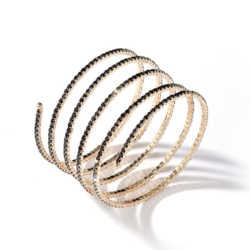 Arm Ring Rhinestone Elastic Bracelet Performance Belly Dance Jewelry Bride Multi-layer Grab Chain Bracelet Women