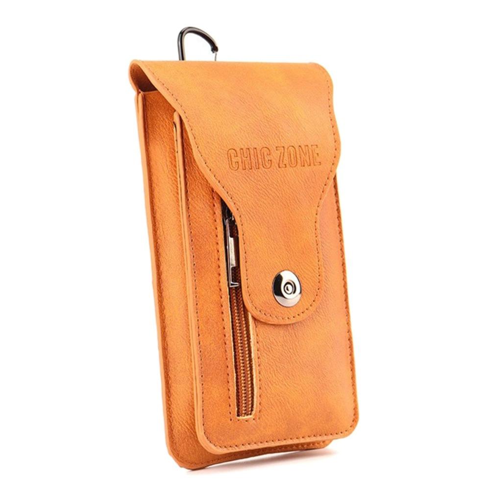 

Retro Leather Phone Belt Bag WaterProof Universal Waist Bag Multifunctional Phone Pouch Men хаки