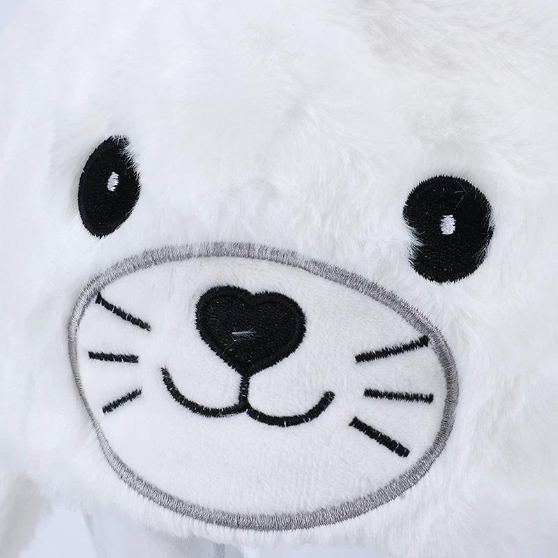 Seal Animal Ear Move Hat White Plush Bunny Ears Moving Jumping Up Toys Dress Up Funny Cosplay Party for Kids Christmas Gift