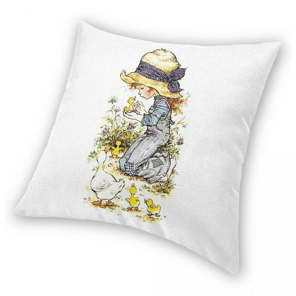 Sarah Kay Square Pillowcase Polyester Linen Velvet Creative Zip Decor Throw Pillow Case Bed Cushion Cover