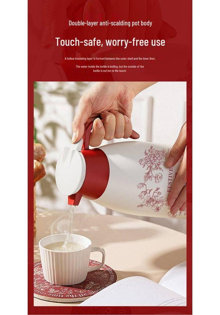 Elegant Red Wedding Thermos Pair - 2025 New Style Warm Water Bottles for Newlyweds