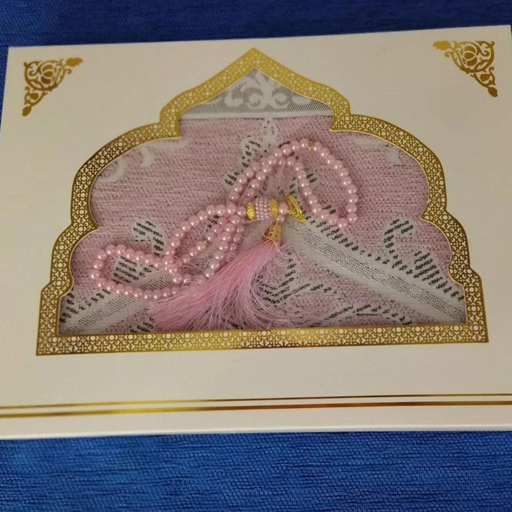 Printed Floor Mat 70x110cm Muslim Prayer Rug Rectangle Foldable Prayer Mat Set Non-slip Ethnic Style Janamaz Sajadah Travel