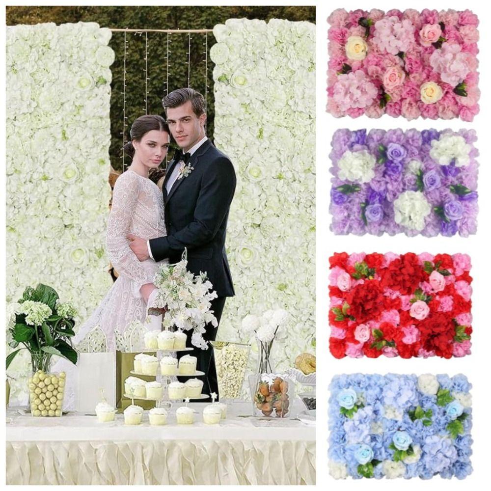 60X40cm Artificial Flower Wall Panels Handmade Silk Rose Flower Wall  Home Decor