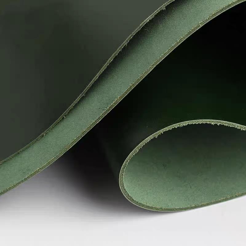 Hard cowhide material, dark green vegetable tanned leather, handmade DIY leather goods production, 2mm single shoulder crossbody