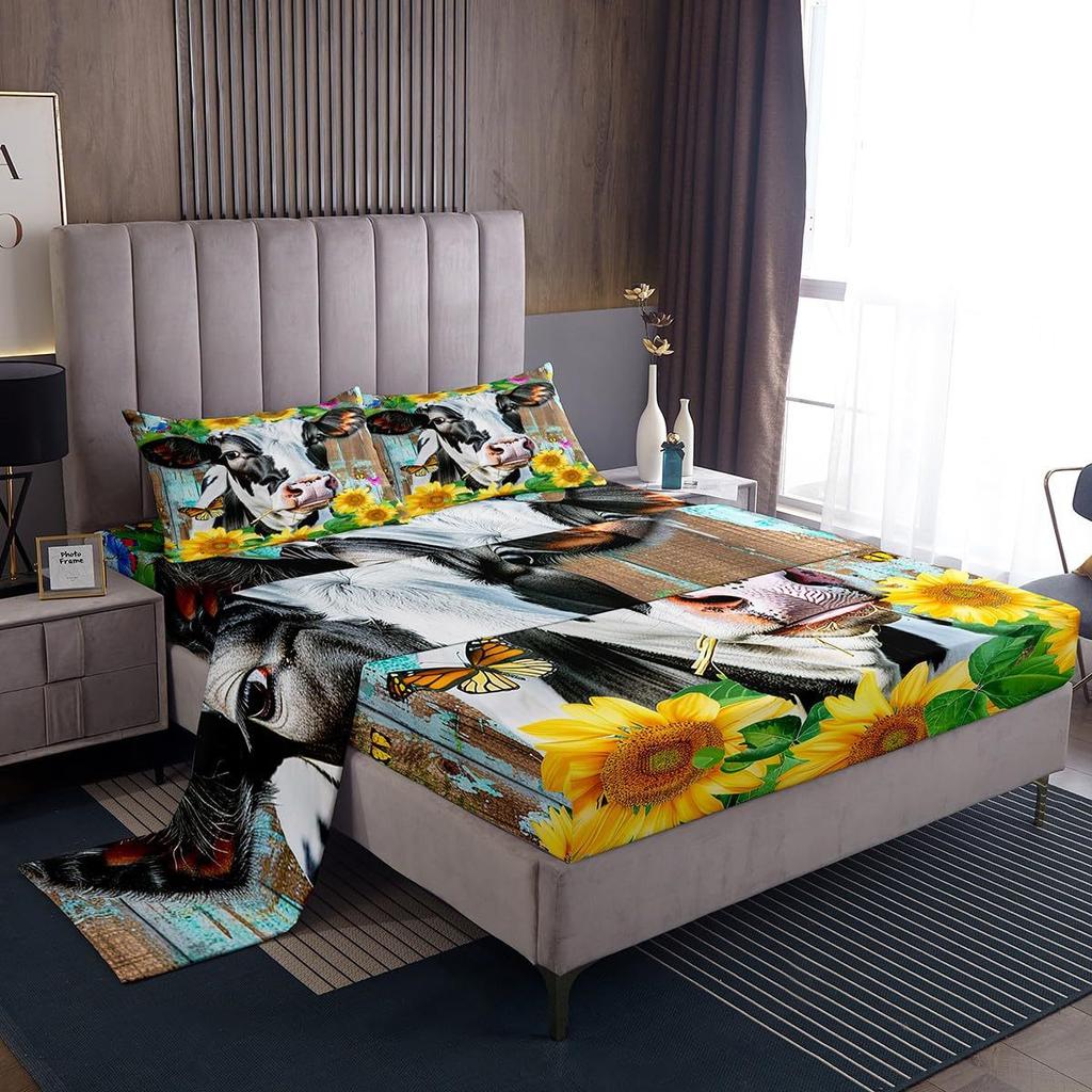Space Planet Pattern Mattress Four-piece Bedding Set Bedroom Dormitory Bedding Decoration