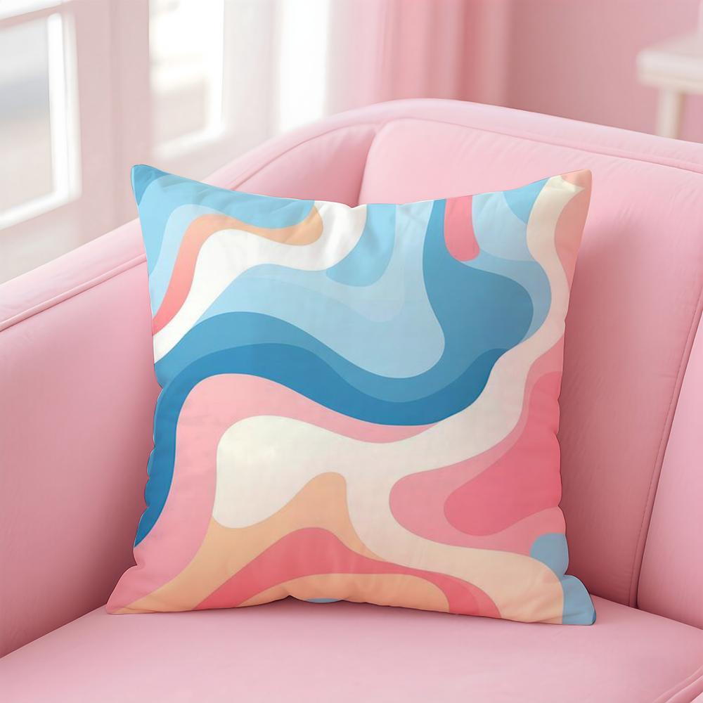 Abstract Colorful Pattern Cushion Cover Premium Comfort Reversible Pillow Cove -Two In One Design for Any Room & Car Interior