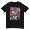 Cat 4th Of July Merica Kitten Boys Men Women American Flag T-Shirt and Kids Tshirt