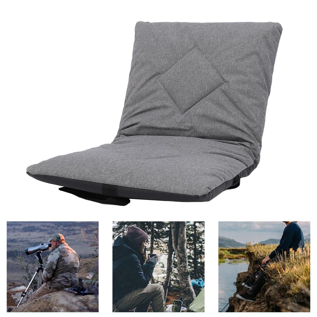 Foldable St Cushion, Portable Camping Outdoor Chair Cushion with Backrest, Sturdy Metal Frame and Shoulder Straps, Comfortable Sting for Hi