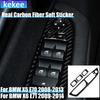Real Carbon Fiber Car Accessories Window Lift Decorative Panel Trim Cover Soft Sticker For BMW X5 E70 2008-2013 X6 E71 2009-2014
