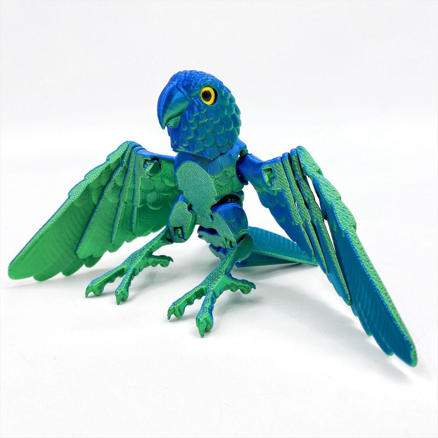 3D Printed Cute Pet Colourful Parrots Toy Joint Movable Simulation Animal Bird Model Home Decor Ornaments Kids Collection Gift