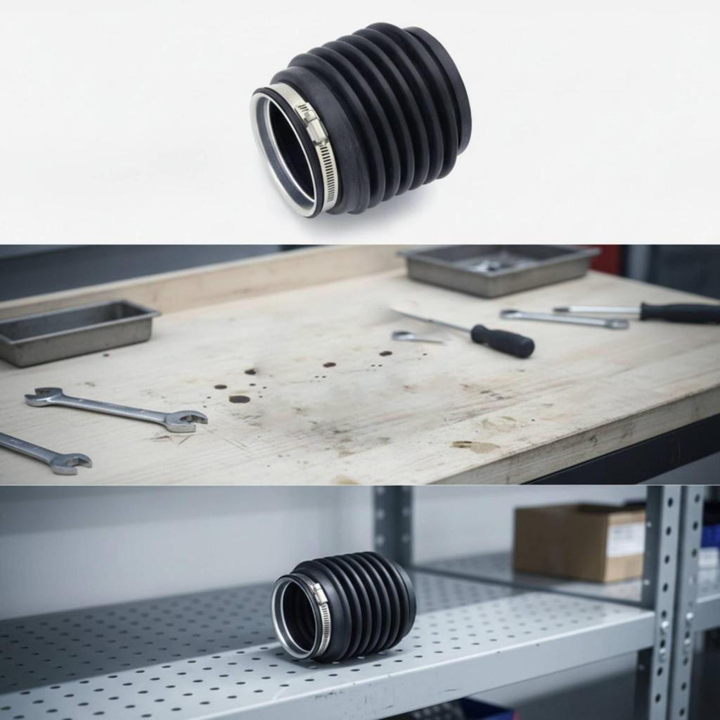 Bellows Hose with Clamps Compatible Rubber Exhaust Coupler Flexible for Boat