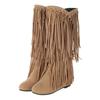 34-43 Stivali Invernali da Donna a Mezza Gamba Moda Nappa Pelle Scamosciata Stivali Lunghi da Donna Alta Qualità Casual Tacco Basso 3cm Scarpe da Festa Donna
