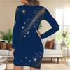 Womens Plus Size Long Sleeve Slim Bodycon Midi Dress Comfortable Chic Casual Party Wear