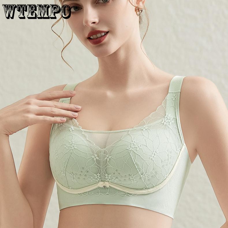 French Lace Bra Women's Gathering Adjustable Bra Sexy Summer Breathable Bra